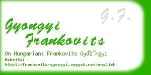 gyongyi frankovits business card